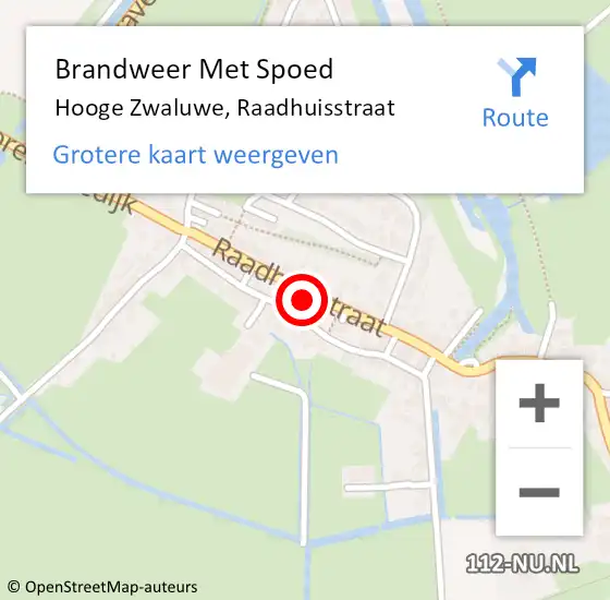 Locatie op kaart van de 112 melding: Brandweer Met Spoed Naar Hooge Zwaluwe, Raadhuisstraat op 17 februari 2022 08:31