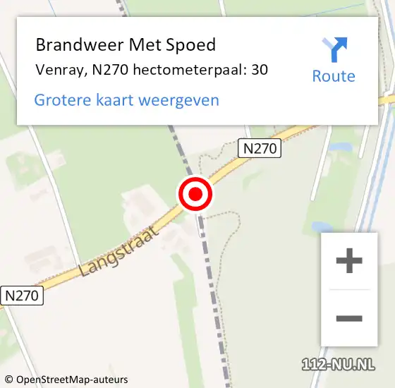 Locatie op kaart van de 112 melding: Brandweer Met Spoed Naar Goeree Overflakkee, N270 hectometerpaal: 30 op 17 februari 2022 13:24