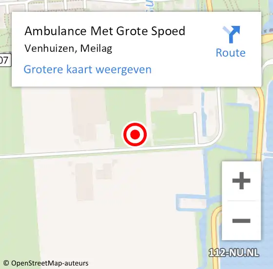 Locatie op kaart van de 112 melding: Ambulance Met Grote Spoed Naar Venhuizen, Meilag op 17 februari 2022 13:47