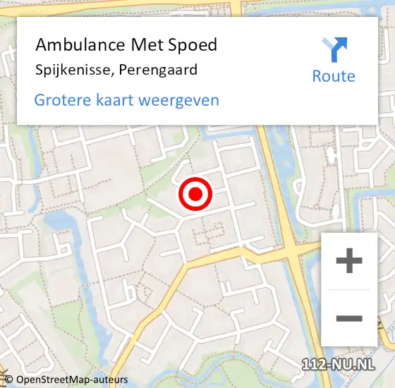 Locatie op kaart van de 112 melding: Ambulance Met Spoed Naar Spijkenisse, Perengaard op 18 februari 2022 08:08