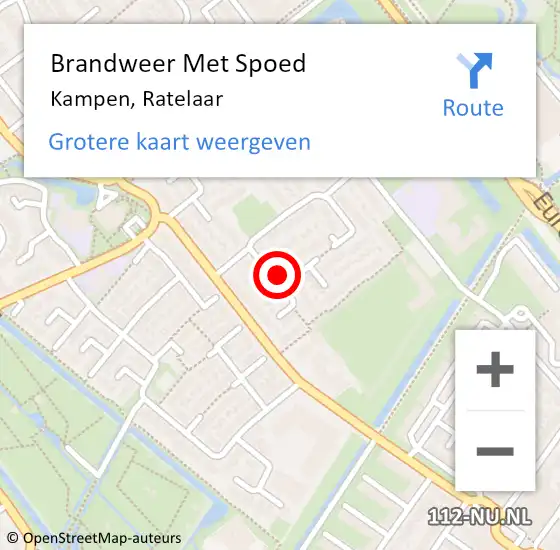 Locatie op kaart van de 112 melding: Brandweer Met Spoed Naar Kampen, Ratelaar op 18 februari 2022 16:41