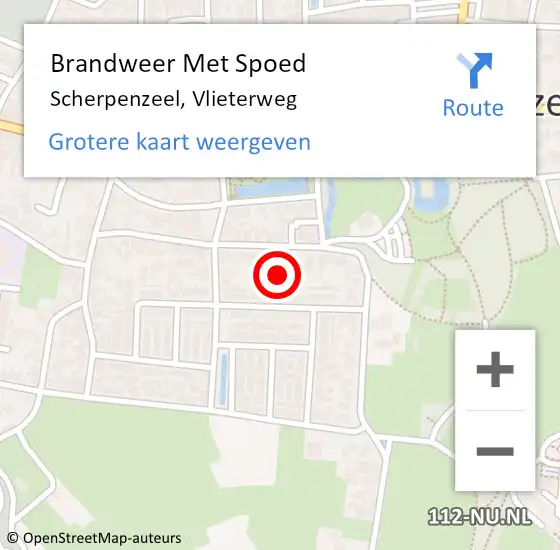 Locatie op kaart van de 112 melding: Brandweer Met Spoed Naar Scherpenzeel, Vlieterweg op 18 februari 2022 16:48