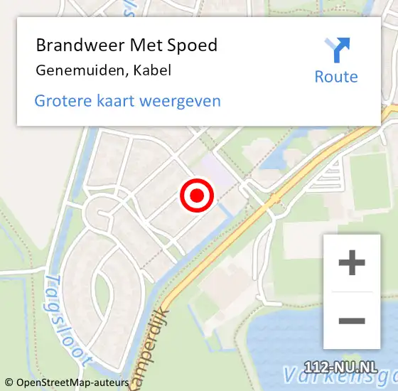 Locatie op kaart van de 112 melding: Brandweer Met Spoed Naar Genemuiden, Kabel op 18 februari 2022 17:21