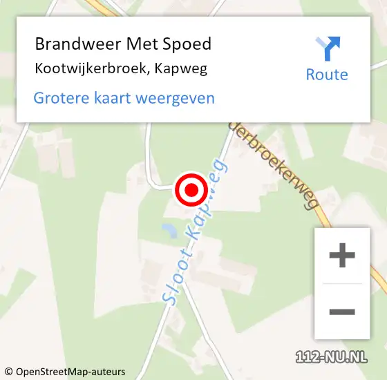 Locatie op kaart van de 112 melding: Brandweer Met Spoed Naar Kootwijkerbroek, Kapweg op 18 februari 2022 17:42