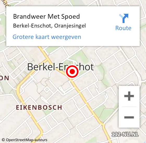 Locatie op kaart van de 112 melding: Brandweer Met Spoed Naar Berkel-Enschot, Oranjesingel op 18 februari 2022 17:46