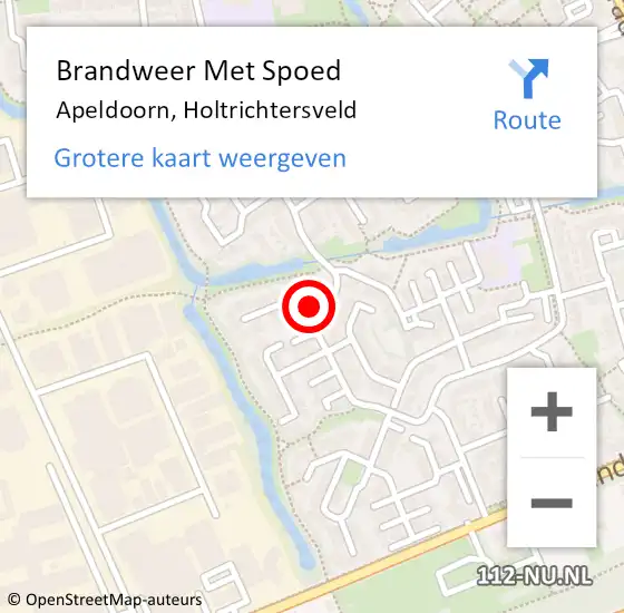 Locatie op kaart van de 112 melding: Brandweer Met Spoed Naar Apeldoorn, Holtrichtersveld op 18 februari 2022 17:51