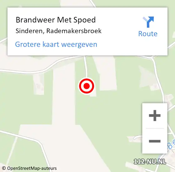 Locatie op kaart van de 112 melding: Brandweer Met Spoed Naar Sinderen, Rademakersbroek op 18 februari 2022 18:13