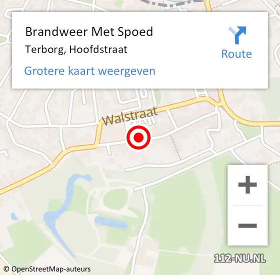 Locatie op kaart van de 112 melding: Brandweer Met Spoed Naar Terborg, Hoofdstraat op 18 februari 2022 18:27