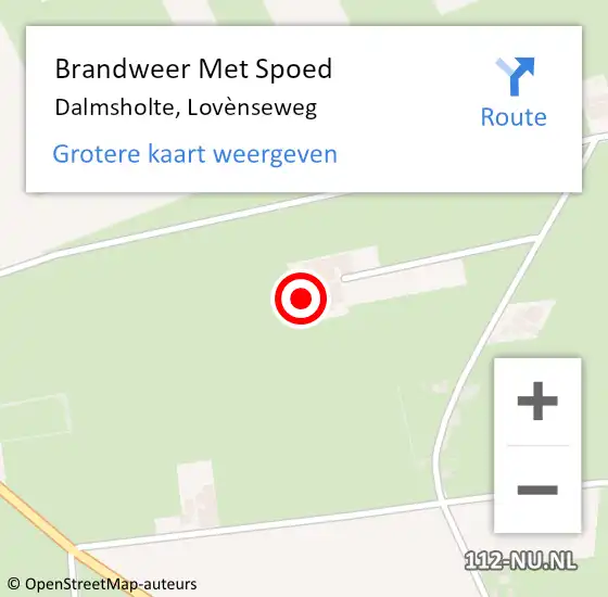Locatie op kaart van de 112 melding: Brandweer Met Spoed Naar Dalmsholte, Lovènseweg op 18 februari 2022 22:21