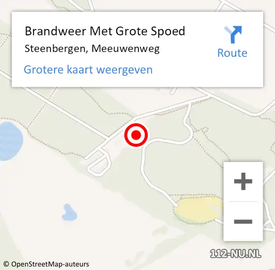Locatie op kaart van de 112 melding: Brandweer Met Grote Spoed Naar Steenbergen, Meeuwenweg op 18 februari 2022 22:52