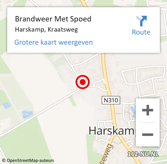 Locatie op kaart van de 112 melding: Brandweer Met Spoed Naar Harskamp, Kraatsweg op 18 februari 2022 23:42