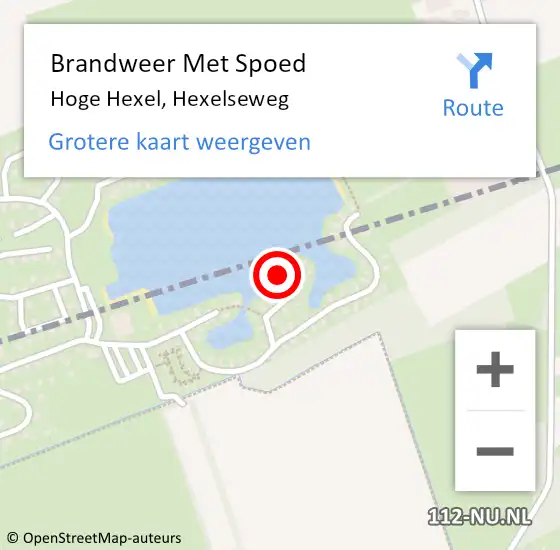 Locatie op kaart van de 112 melding: Brandweer Met Spoed Naar Hoge Hexel, Hexelseweg op 19 februari 2022 00:33
