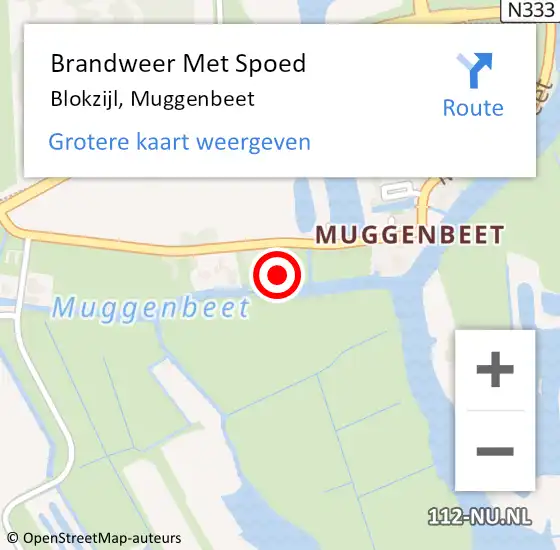 Locatie op kaart van de 112 melding: Brandweer Met Spoed Naar Blokzijl, Muggenbeet op 19 februari 2022 02:38