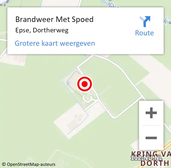 Locatie op kaart van de 112 melding: Brandweer Met Spoed Naar Epse, Dortherweg op 19 februari 2022 08:04