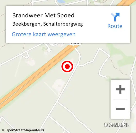Locatie op kaart van de 112 melding: Brandweer Met Spoed Naar Beekbergen, Schalterbergweg op 19 februari 2022 09:04