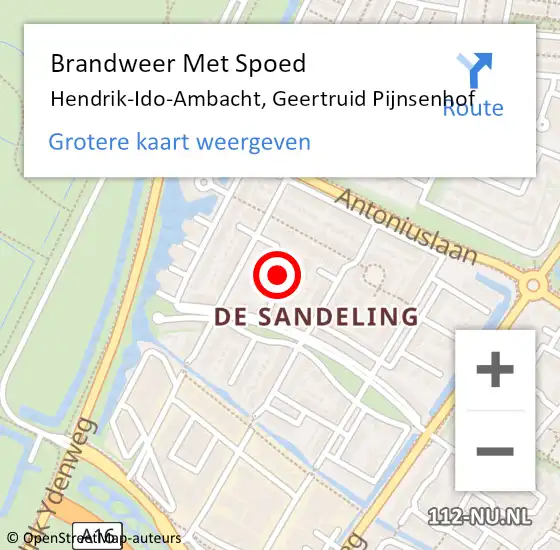 Locatie op kaart van de 112 melding: Brandweer Met Spoed Naar Hendrik-Ido-Ambacht, Geertruid Pijnsenhof op 19 februari 2022 09:55