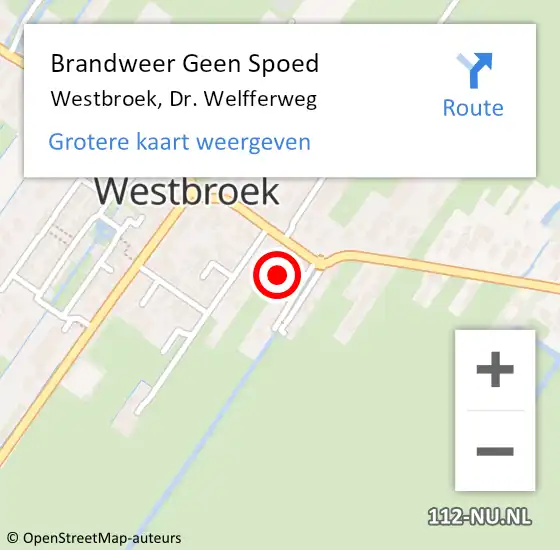 Locatie op kaart van de 112 melding: Brandweer Geen Spoed Naar Westbroek, Dr. Welfferweg op 19 februari 2022 11:18