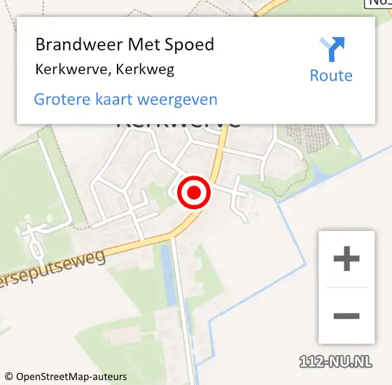 Locatie op kaart van de 112 melding: Brandweer Met Spoed Naar Kerkwerve, Kerkweg op 19 februari 2022 12:54