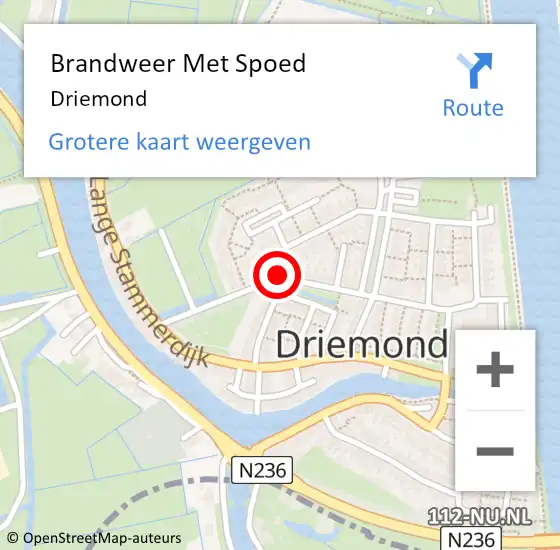 Locatie op kaart van de 112 melding: Brandweer Met Spoed Naar Driemond op 19 februari 2022 13:08