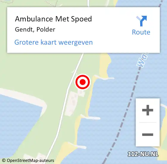 Locatie op kaart van de 112 melding: Ambulance Met Spoed Naar Gendt, Polder op 19 februari 2022 13:09