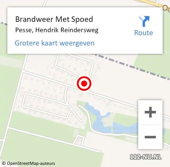Locatie op kaart van de 112 melding: Brandweer Met Spoed Naar Pesse, Hendrik Reindersweg op 19 februari 2022 14:32