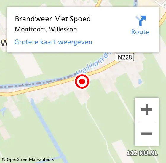 Locatie op kaart van de 112 melding: Brandweer Met Spoed Naar Montfoort, Willeskop op 19 februari 2022 14:45