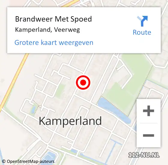 Locatie op kaart van de 112 melding: Brandweer Met Spoed Naar Kamperland, Veerweg op 19 februari 2022 20:14