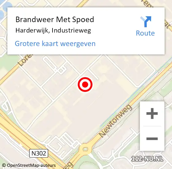 Locatie op kaart van de 112 melding: Brandweer Met Spoed Naar Harderwijk, Industrieweg op 19 februari 2022 21:25
