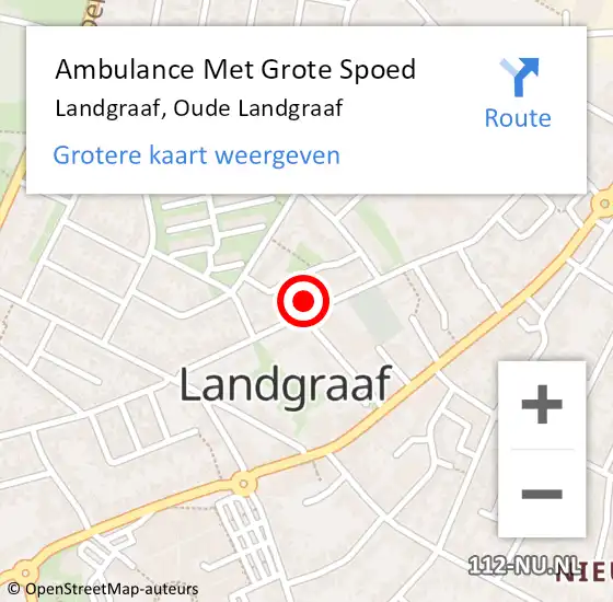 Locatie op kaart van de 112 melding: Ambulance Met Grote Spoed Naar Landgraaf, Oude Landgraaf op 20 februari 2022 03:23
