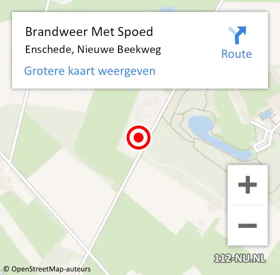 Locatie op kaart van de 112 melding: Brandweer Met Spoed Naar Enschede, Nieuwe Beekweg op 20 februari 2022 04:38