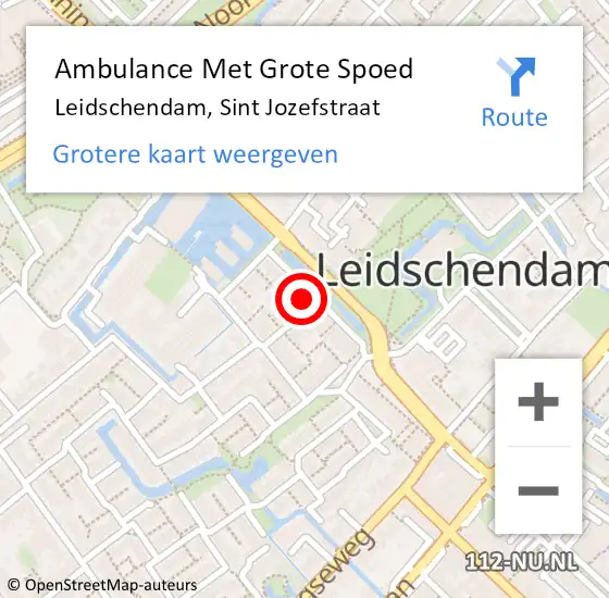 Locatie op kaart van de 112 melding: Ambulance Met Grote Spoed Naar Leidschendam, Sint Jozefstraat op 20 februari 2022 10:45