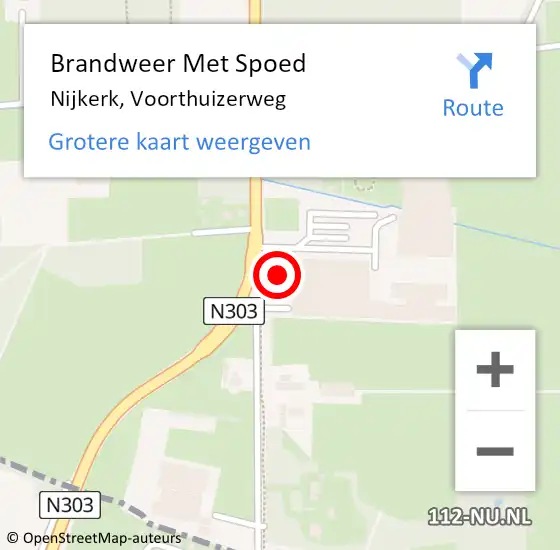 Locatie op kaart van de 112 melding: Brandweer Met Spoed Naar Nijkerk, Voorthuizerweg op 20 februari 2022 10:45