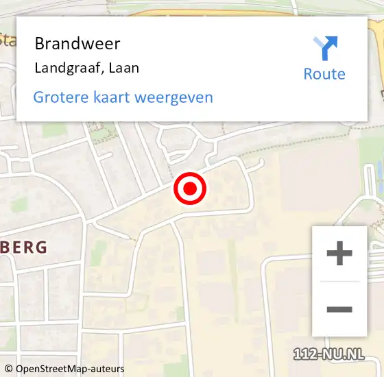 Locatie op kaart van de 112 melding: Brandweer Landgraaf, Laan op 9 juli 2014 00:08