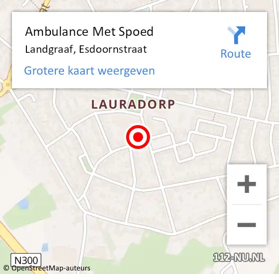 Locatie op kaart van de 112 melding: Ambulance Met Spoed Naar Landgraaf, Esdoornstraat op 9 juli 2014 00:12