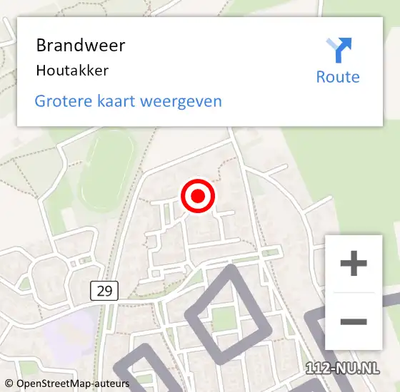 Locatie op kaart van de 112 melding: Brandweer Houtakker op 7 oktober 2013 17:44