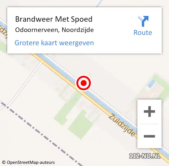 Locatie op kaart van de 112 melding: Brandweer Met Spoed Naar Odoornerveen, Noordzijde op 20 februari 2022 14:25