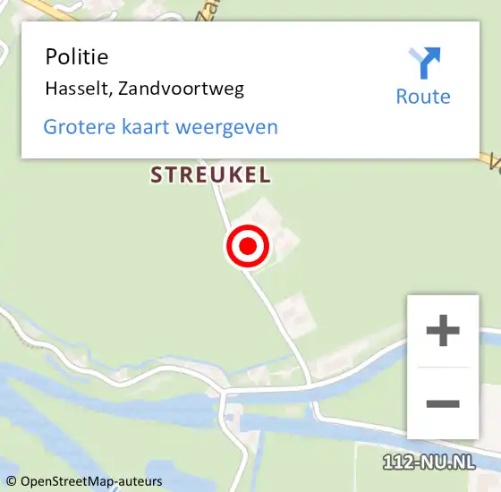 Locatie op kaart van de 112 melding: Politie Hasselt, Zandvoortweg op 20 februari 2022 14:41