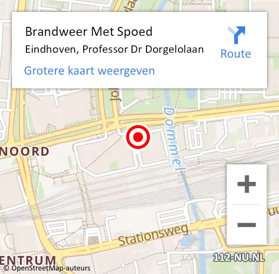 Locatie op kaart van de 112 melding: Brandweer Met Spoed Naar Eindhoven, Professor Dr Dorgelolaan op 20 februari 2022 16:19