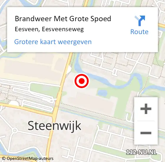Locatie op kaart van de 112 melding: Brandweer Met Grote Spoed Naar Eesveen, Eesveenseweg op 20 februari 2022 18:16