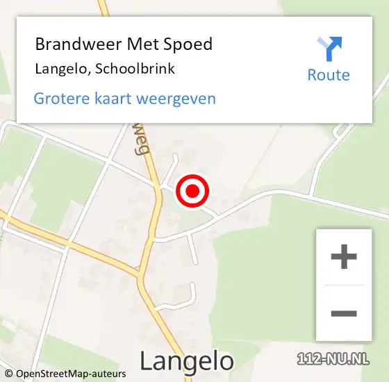 Locatie op kaart van de 112 melding: Brandweer Met Spoed Naar Langelo, Schoolbrink op 20 februari 2022 20:19