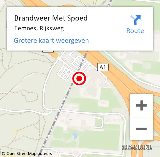 Locatie op kaart van de 112 melding: Brandweer Met Spoed Naar Eemnes, Rijksweg op 20 februari 2022 21:51