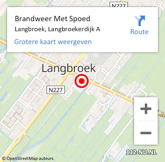 Locatie op kaart van de 112 melding: Brandweer Met Spoed Naar Langbroek, Langbroekerdijk A op 20 februari 2022 21:56