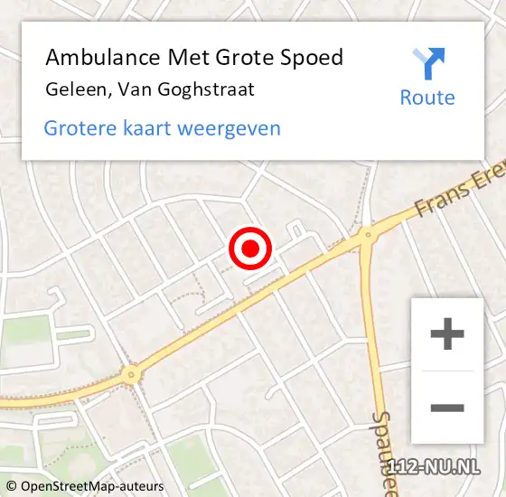Locatie op kaart van de 112 melding: Ambulance Met Grote Spoed Naar Geleen, Van Goghstraat op 9 juli 2014 04:48