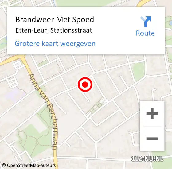 Locatie op kaart van de 112 melding: Brandweer Met Spoed Naar Etten-Leur, Stationsstraat op 20 februari 2022 23:03