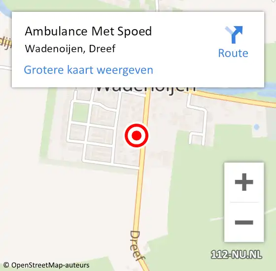 Locatie op kaart van de 112 melding: Ambulance Met Spoed Naar Wadenoijen, Dreef op 21 februari 2022 02:08