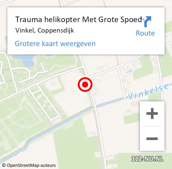 Locatie op kaart van de 112 melding: Trauma helikopter Met Grote Spoed Naar Vinkel, Coppensdijk op 21 februari 2022 03:21