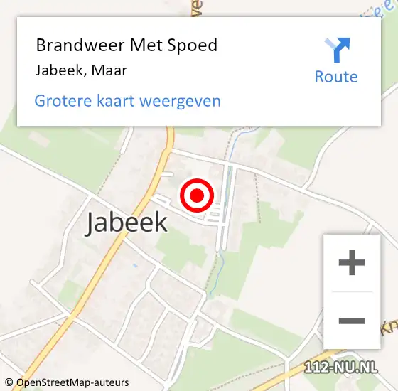 Locatie op kaart van de 112 melding: Brandweer Met Spoed Naar Jabeek, Maar op 21 februari 2022 08:05