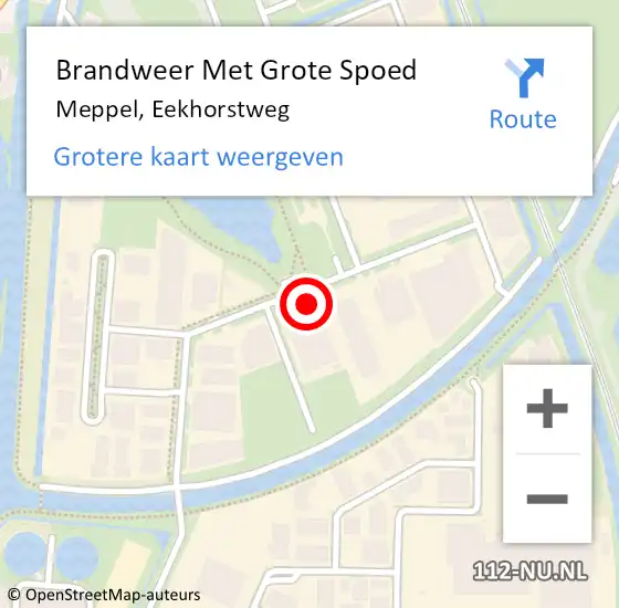 Locatie op kaart van de 112 melding: Brandweer Met Grote Spoed Naar Meppel, Eekhorstweg op 21 februari 2022 08:29