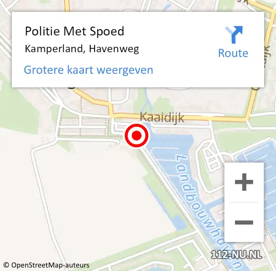 Locatie op kaart van de 112 melding: Politie Met Spoed Naar Kamperland, Havenweg op 21 februari 2022 09:11