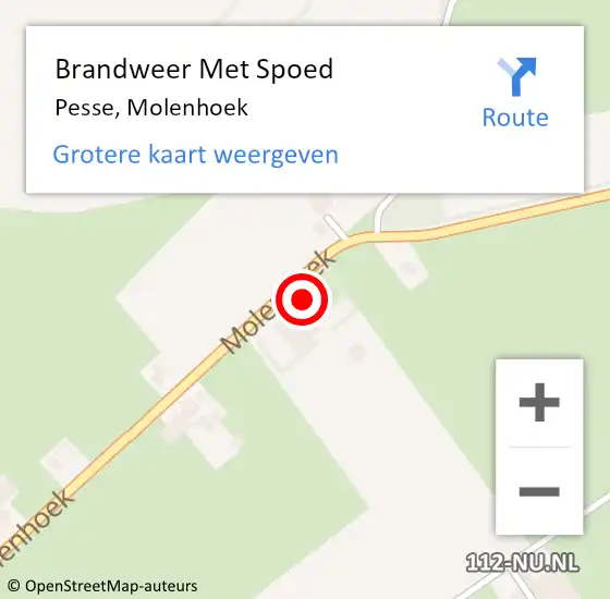 Locatie op kaart van de 112 melding: Brandweer Met Spoed Naar Pesse, Molenhoek op 21 februari 2022 12:34